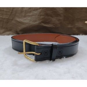 Don Hume Black Leather Belt Solid Brass Buckle Police Tactical B109 Men US 28